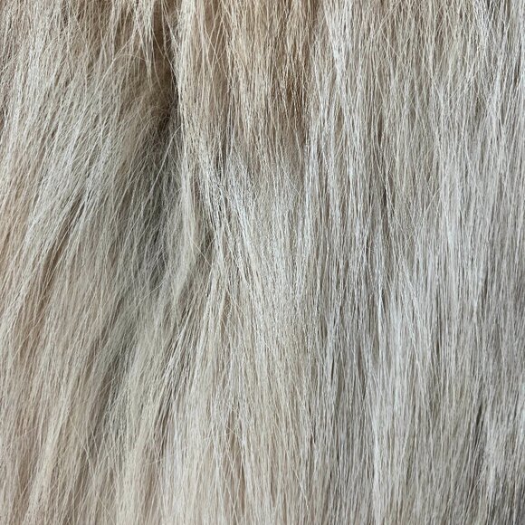 NWT Wolfie Furs Beige Coyote GENUINE FUR mid-length vest SZ S more like M 6 or 8 - Picture 4 of 7